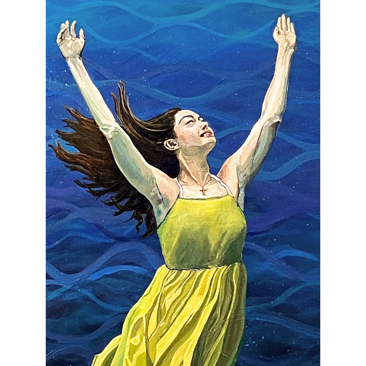 "The Depths of Christ's Love" - Original 16x20 Oval Acrylic Painting
